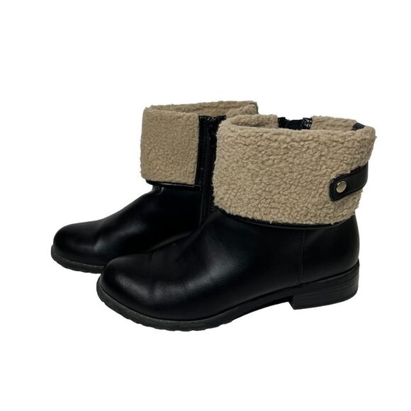 Style and Co black and brown faux fur booties women’s size 6M - Picture 3 of 6